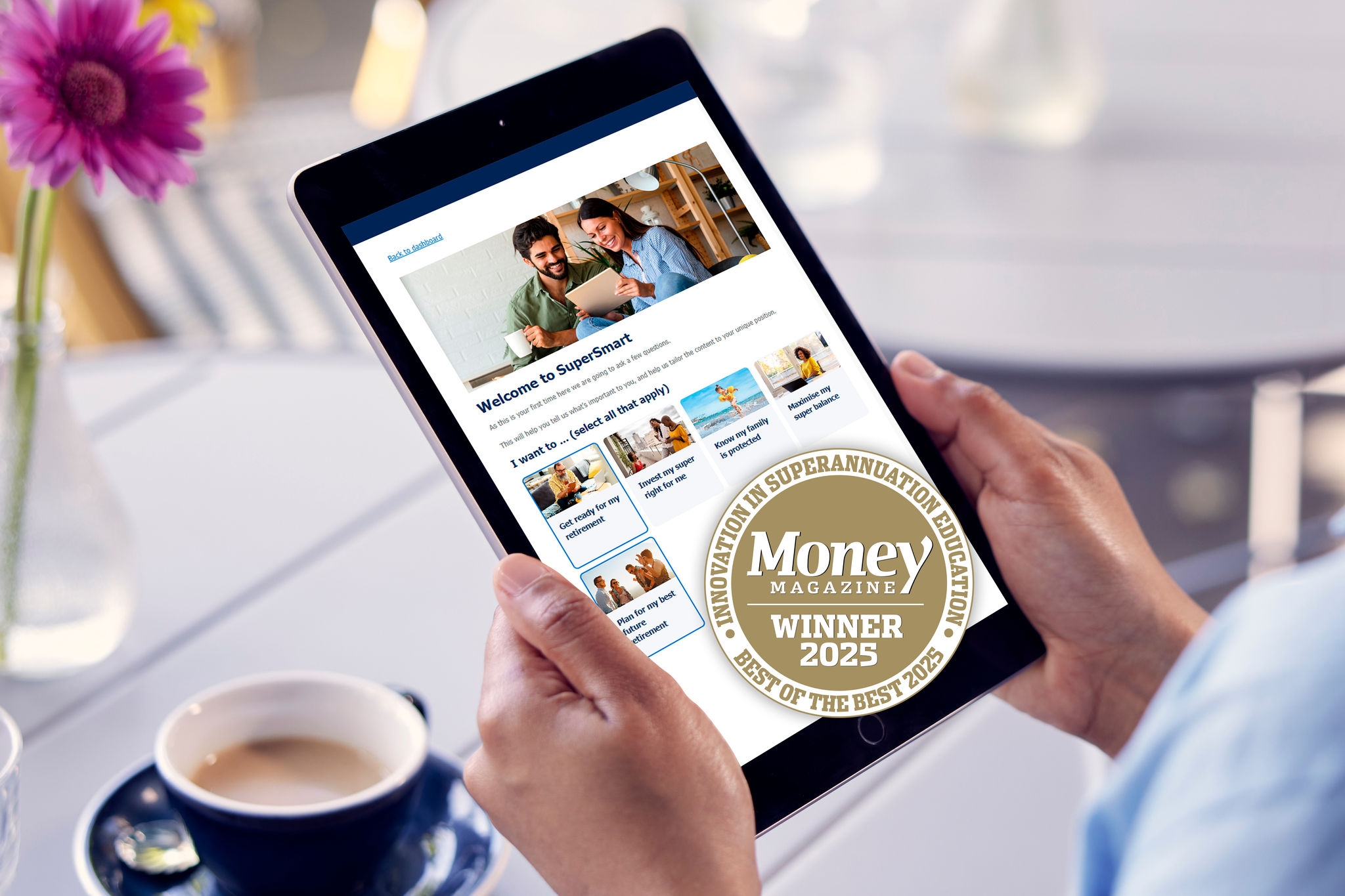 SuperSmart landing page with Money Mag award