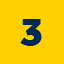 Icon depicting the number 3 on a yellow background